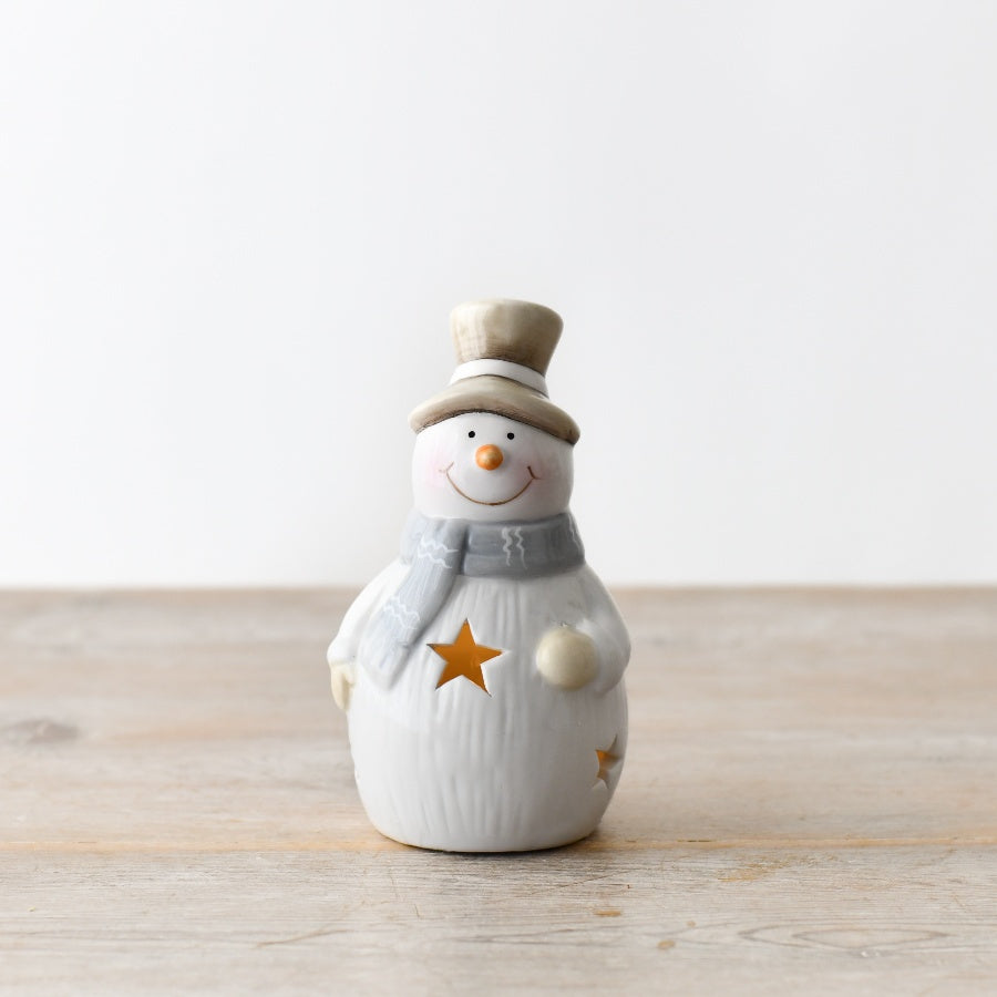 LED Snowman Ornament 13cm Light Up Festive Winter Christmas Decoration