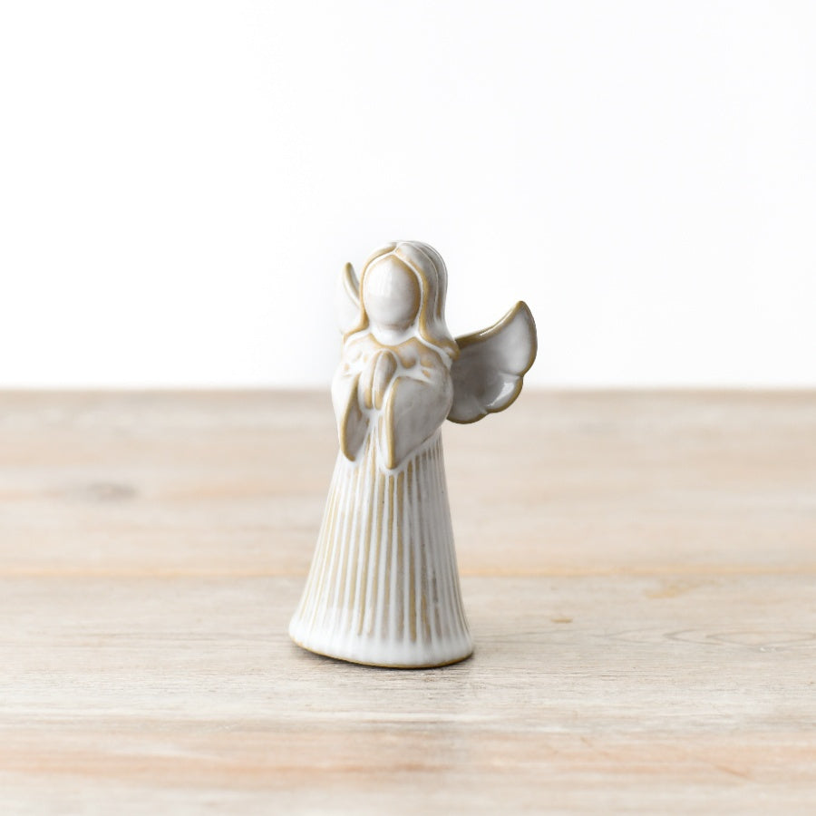 Glazed Angel Standing Ornament, 11.5cm Peaceful Christmas Home Decoration