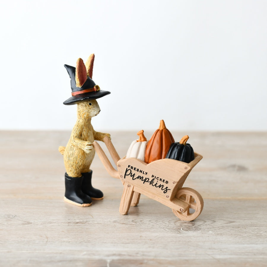 Jasper Rabbit Pumpkin Patch Figure, 14cm Autumn Wizard Rabbit Decoration