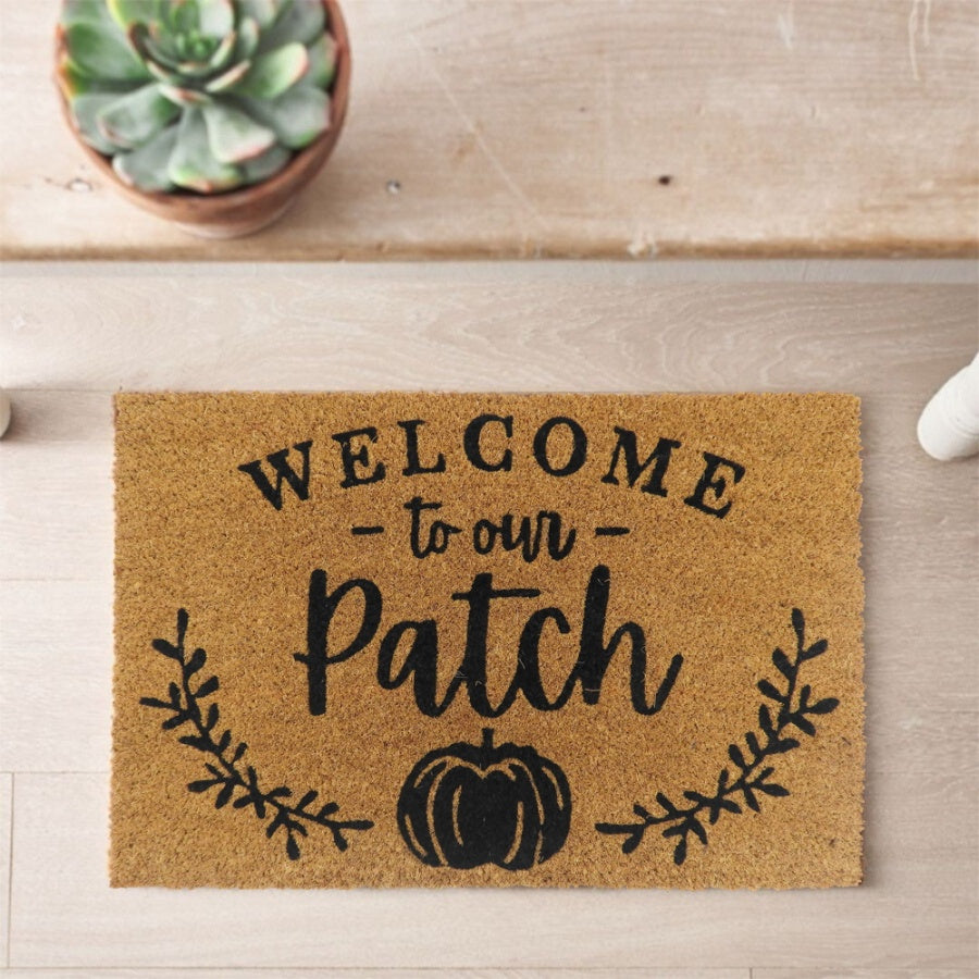 Welcome to Our Patch Doormat, 60cm Autumn Entry Mat with Seasonal Design
