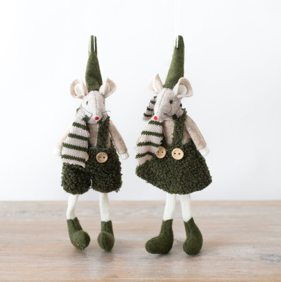 2A Green Hanging Mice,17cm