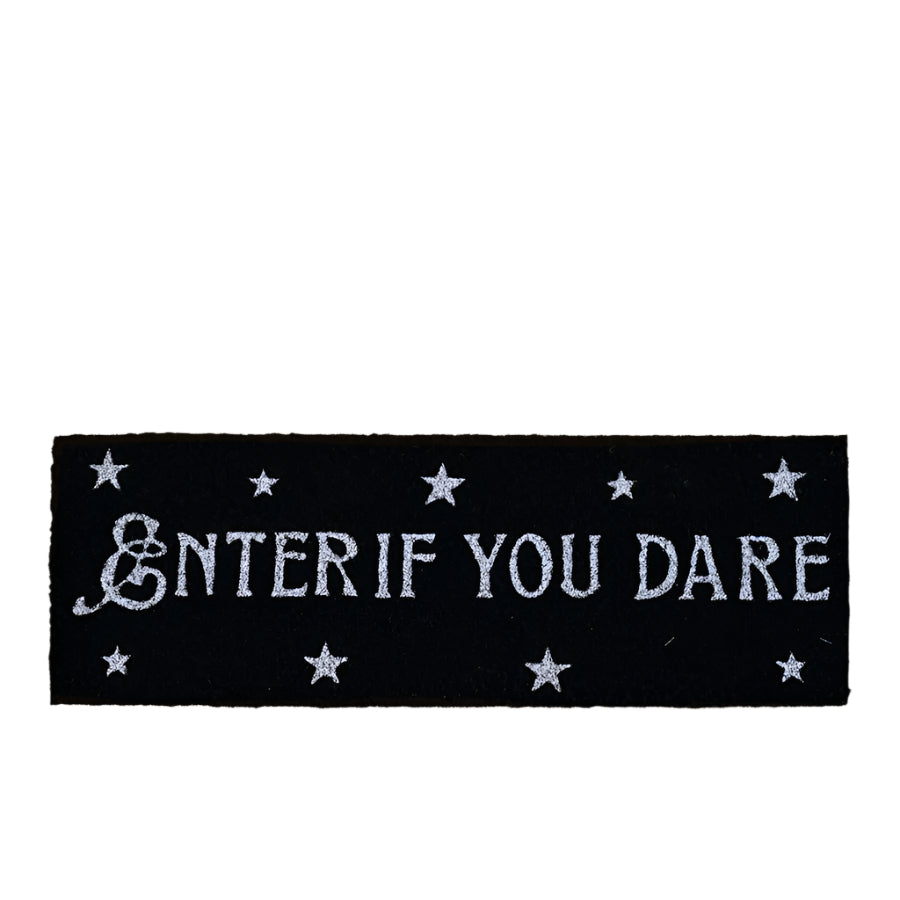 Enter If You Dare Doormat, 60cm Halloween Top Step Mat, Spooky Welcome