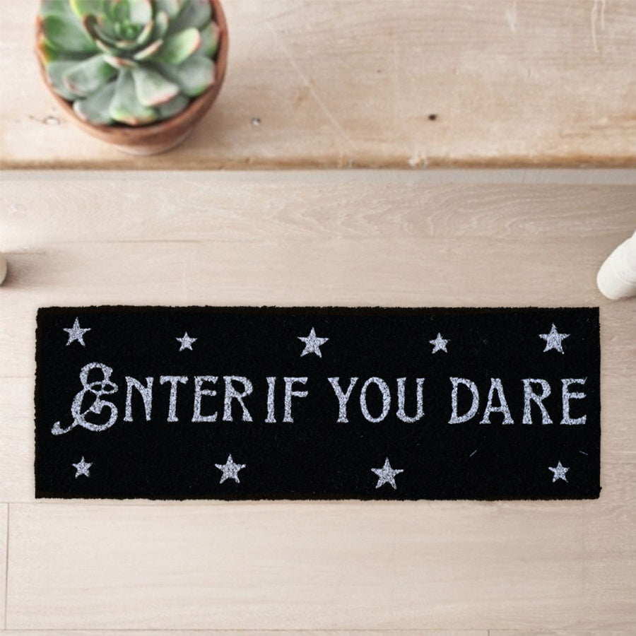Enter If You Dare Doormat, 60cm Halloween Top Step Mat, Spooky Welcome