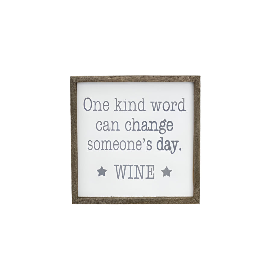 Wooden Wine Quote Plaque, 20cm Funny Kitchen Sign, Wall or Shelf Display