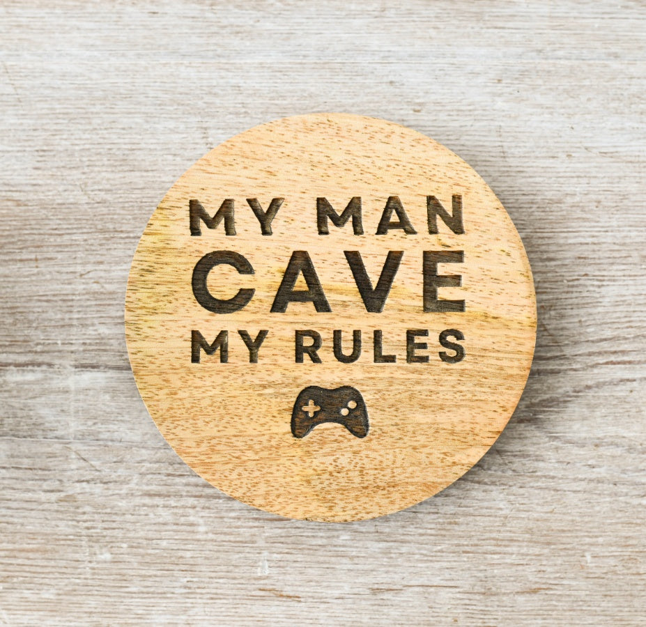Man Cave Coaster, 10cm