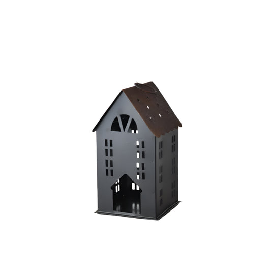 20cm Black Metal House Ornament, Hanging Decorative Accent for Modern Homes