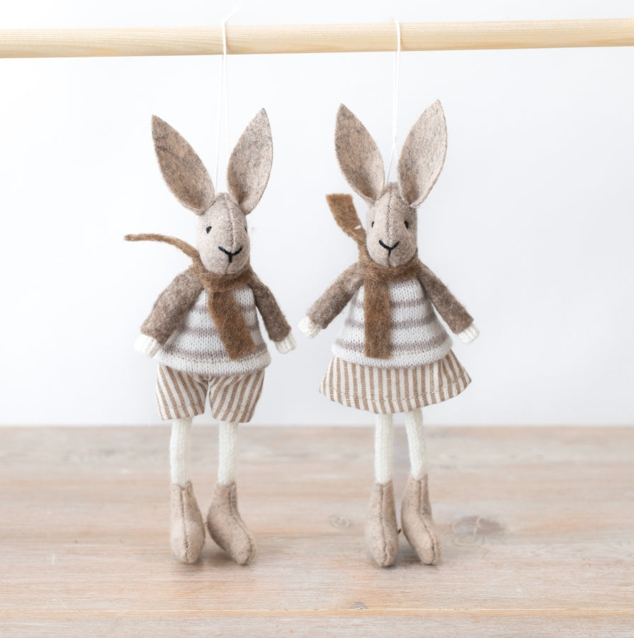 2/A Neutral Hanging Rabbits, 15cm