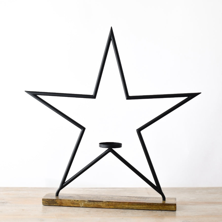 Star with T-Light on Base, 60cm