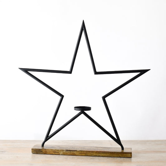 Star with T-Light on Base, 60cm