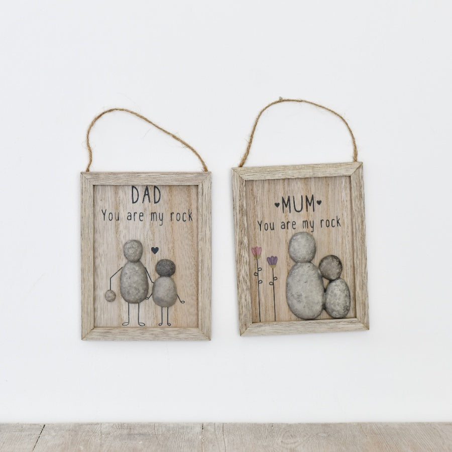 Mum You Are My Rock Plaque, 13.5cm Rustic Hanging Wooden Sign Mothers Gift