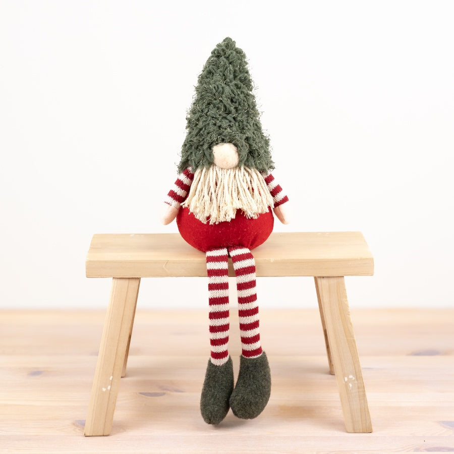 Fabric Sitting Gnome with Long Legs, 42cm