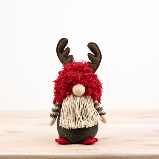 Sitting Gnome with Antlers, 23cm