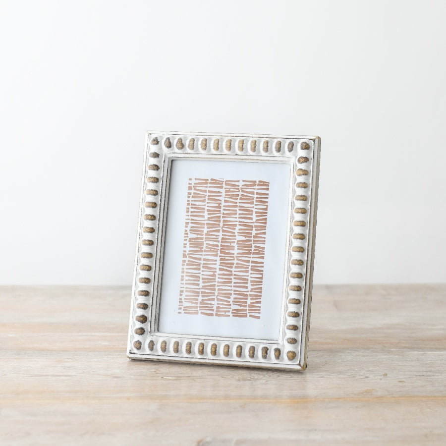 Shabby Chic Photo Frame 22cm, Neutral Mantelpiece Decor, Rustic Memory Display