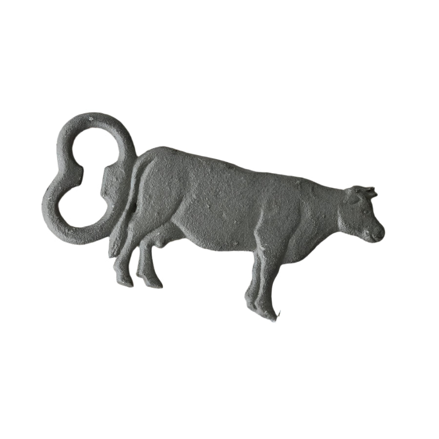 Cast Iron Cow Bottle Opener 15cm, Farmhouse Bar Tool, Rustic Metal Beer Opener