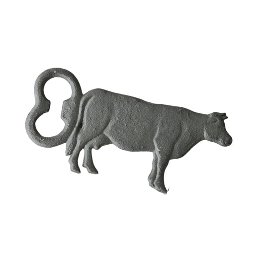 Cast Iron Cow Bottle Opener 15cm, Farmhouse Bar Tool, Rustic Metal Beer Opener