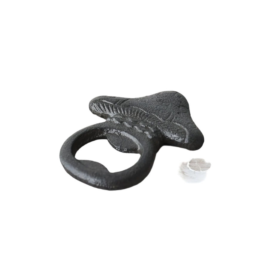 Cast Iron Mushroom Bottle Opener 8.3cm, Vintage Style, Durable Metal, Kitchen Accessory