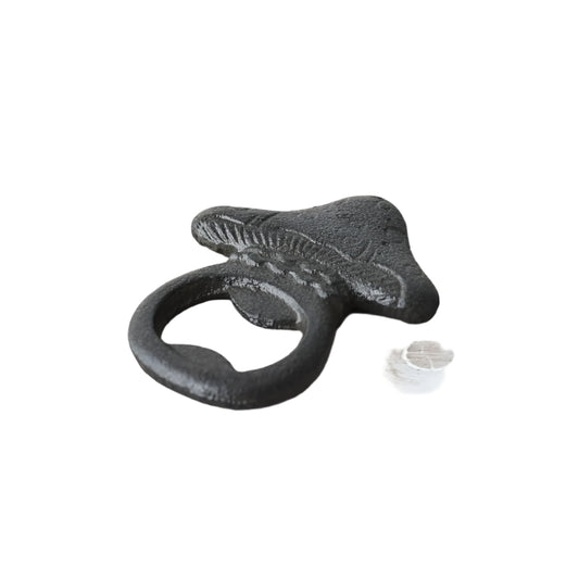 Cast Iron Mushroom Bottle Opener 8.3cm, Vintage Style, Durable Metal, Kitchen Accessory