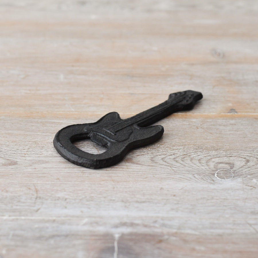 Cast Iron Guitar Bottle Opener 12.8cm, Rustic Music Lover Gift, Durable Cast Iron