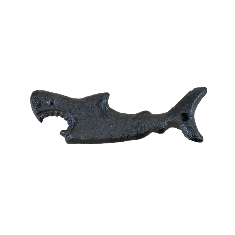 Cast Iron Shark Bottle Opener 9cm, Rustic Coastal Bar Accessory