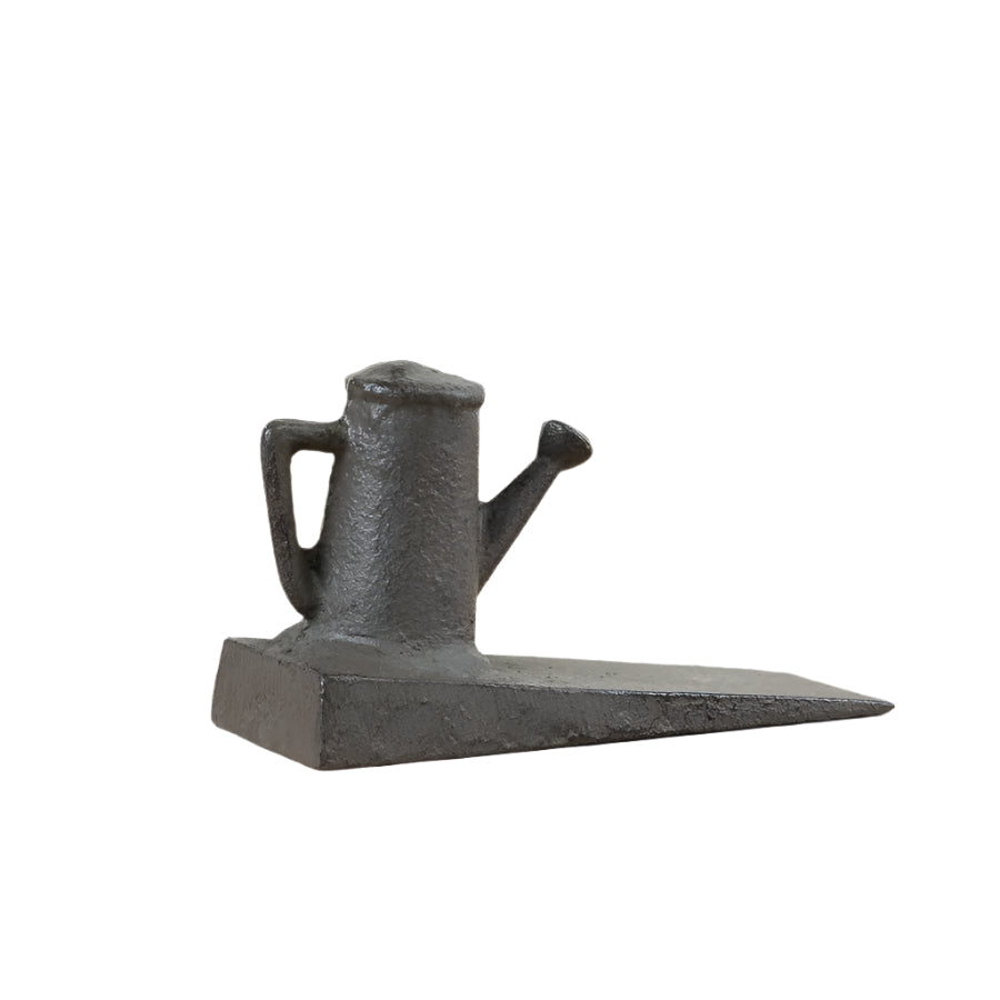 Cast Iron Watering Can Door Wedge 13.5cm, Decorative Doorstop, Durable Metal, Garden Theme