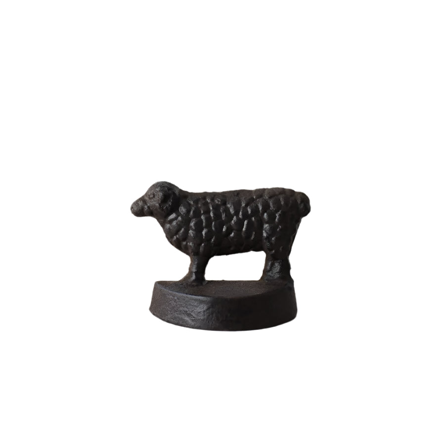 Cast Iron Sheep Doorstop Wedge Ornament 10.5cm, Decorative Rustic Door Stop