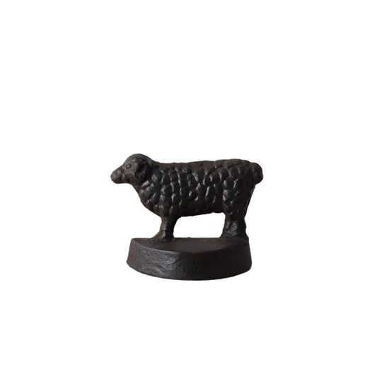 Cast Iron Sheep Doorstop Wedge Ornament 10.5cm, Decorative Rustic Door Stop