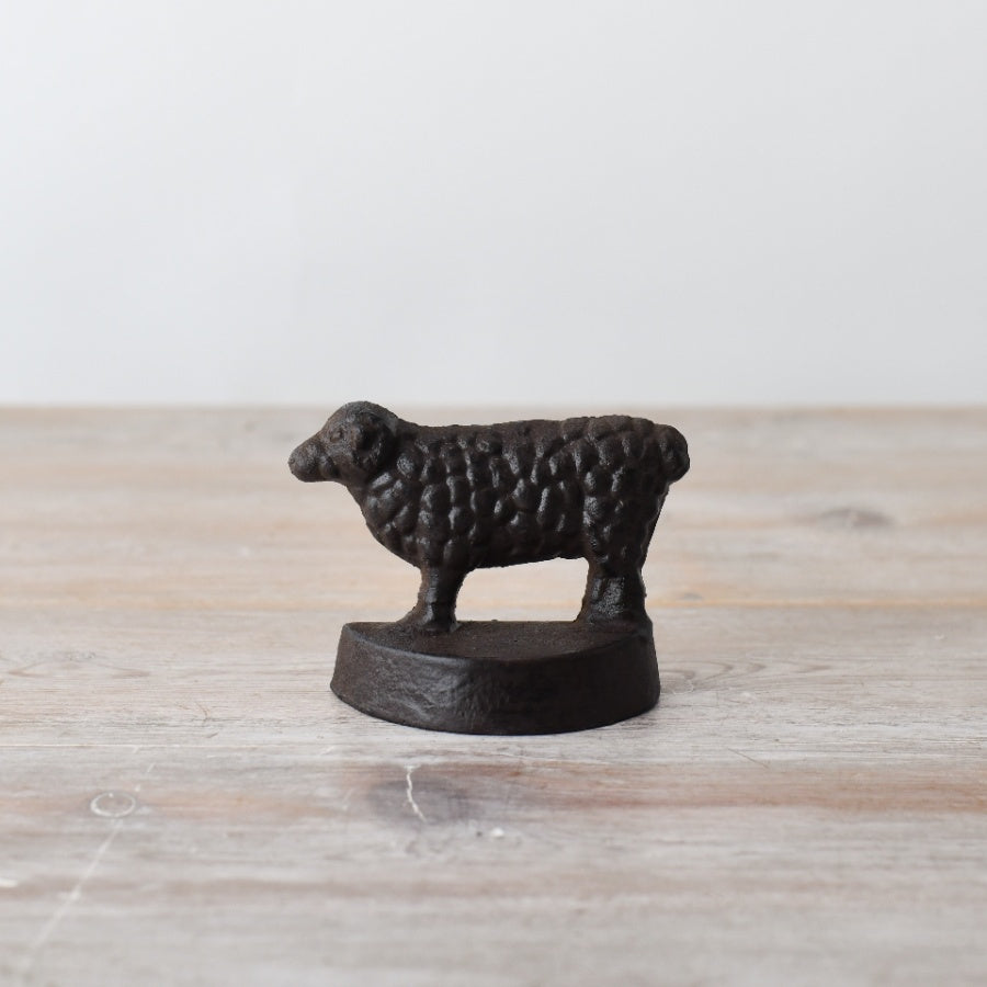 Cast Iron Sheep Doorstop Wedge Ornament 10.5cm, Decorative Rustic Door Stop