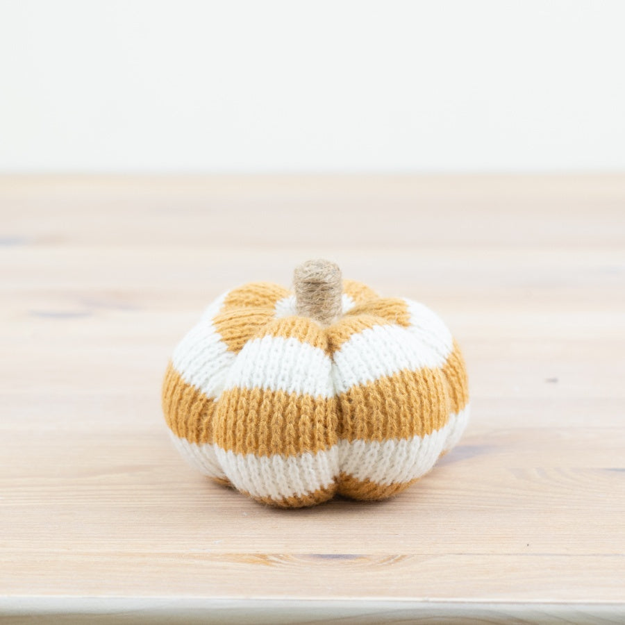 Fabric Striped Pumpkin, 11cm