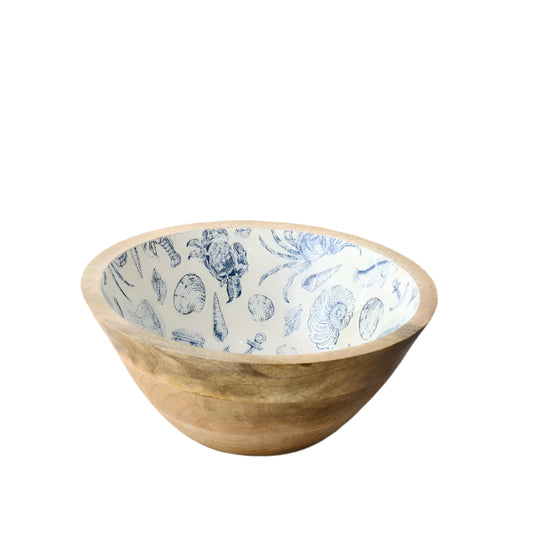 Coastal Enamel Bowl, 23cm Versatile Bowl with Coastal Motif for Snacks and Decor