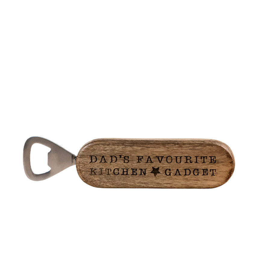 Dad’s Favourite Wooden Kitchen Bottle Opener 18cm – Ideal Father’s Day Gift