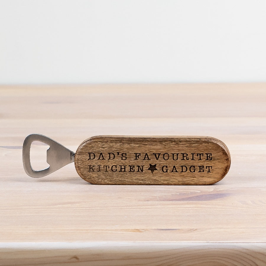Dad’s Favourite Wooden Kitchen Bottle Opener 18cm – Ideal Father’s Day Gift