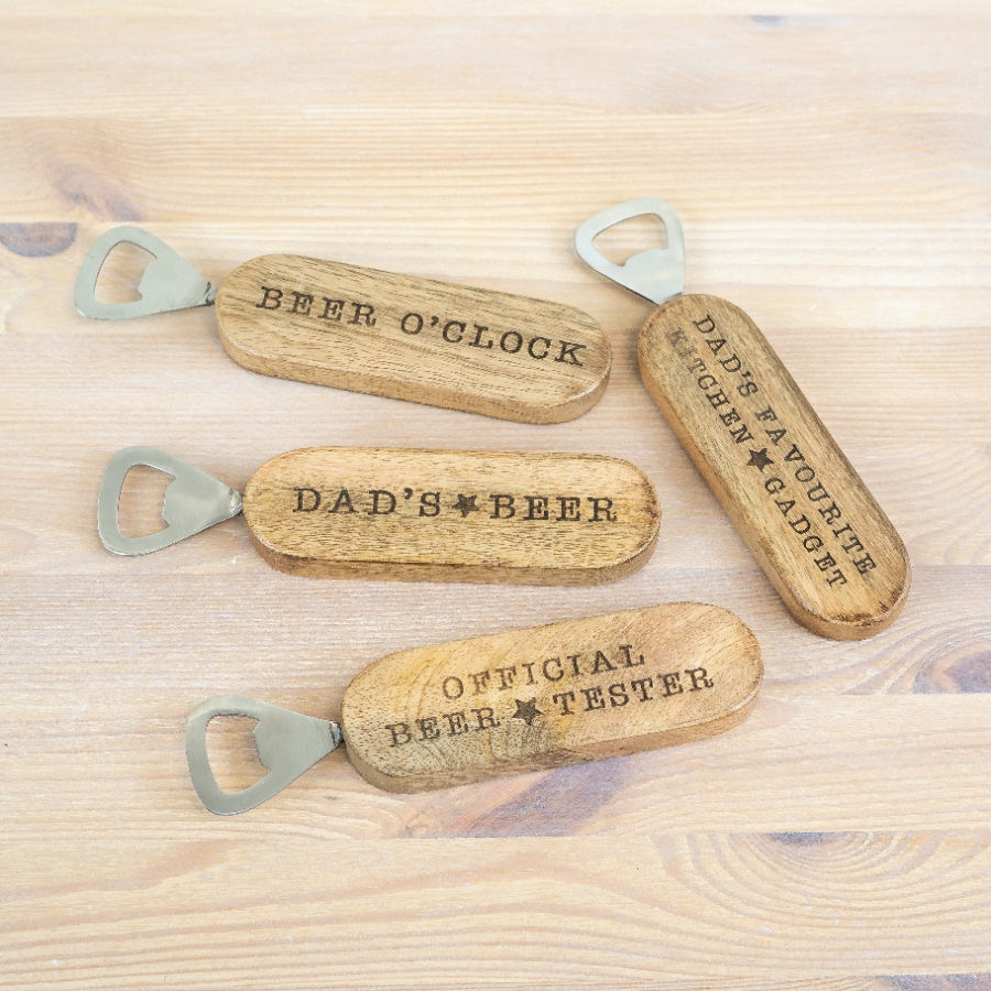 Official Beer Taster Bottle Opener 18cm – Funny Bar Tool Gift for Beer Lovers Metal and Wood Opener