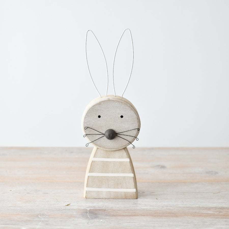 Wooden Bunny Face Ornament 27cm – Large Rabbit Wall Hanging Easter Decoration Rustic Spring Home Decor