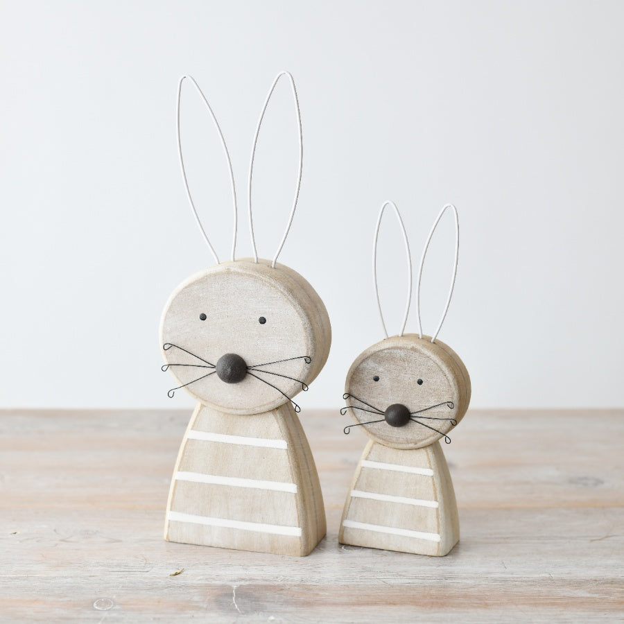 Wooden Bunny Face Ornament 27cm – Large Rabbit Wall Hanging Easter Decoration Rustic Spring Home Decor