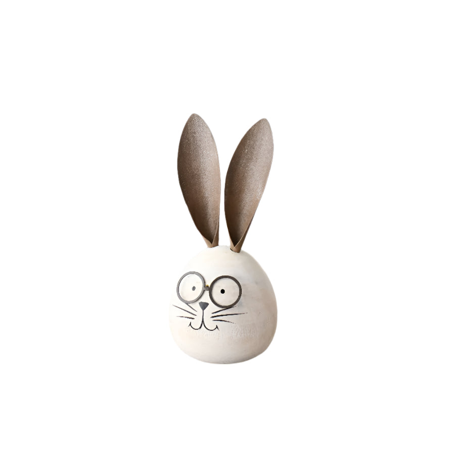 Wooden Rabbit Decoration, 14cm Long-Eared Easter Bunny