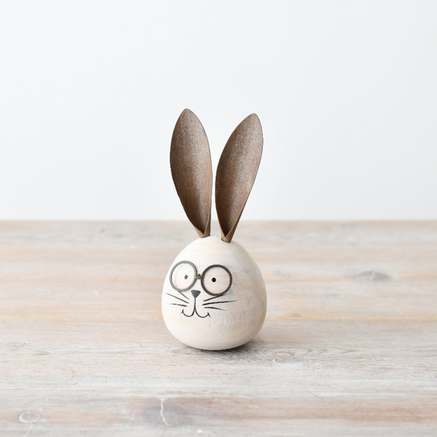 Wooden Rabbit Decoration, 14cm Long-Eared Easter Bunny