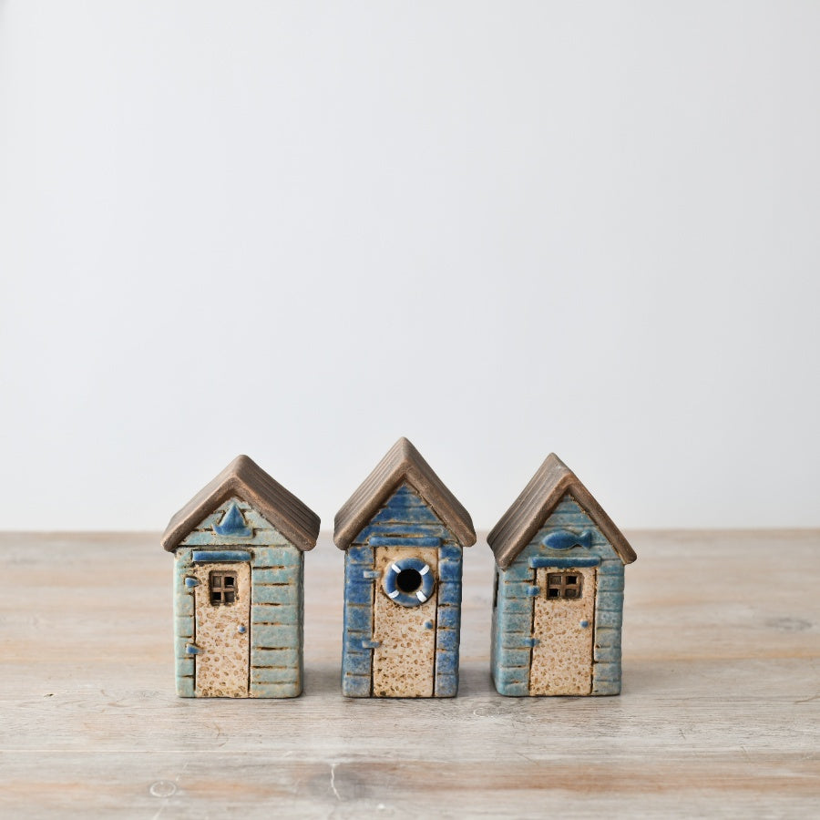 3A LED Speckled Blue Beach Hut Deco, 11.7cm
