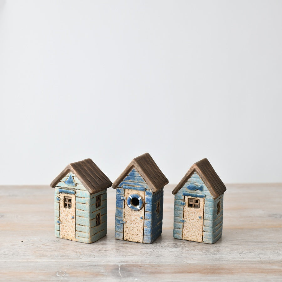 3A LED Speckled Blue Beach Hut Deco, 11.7cm