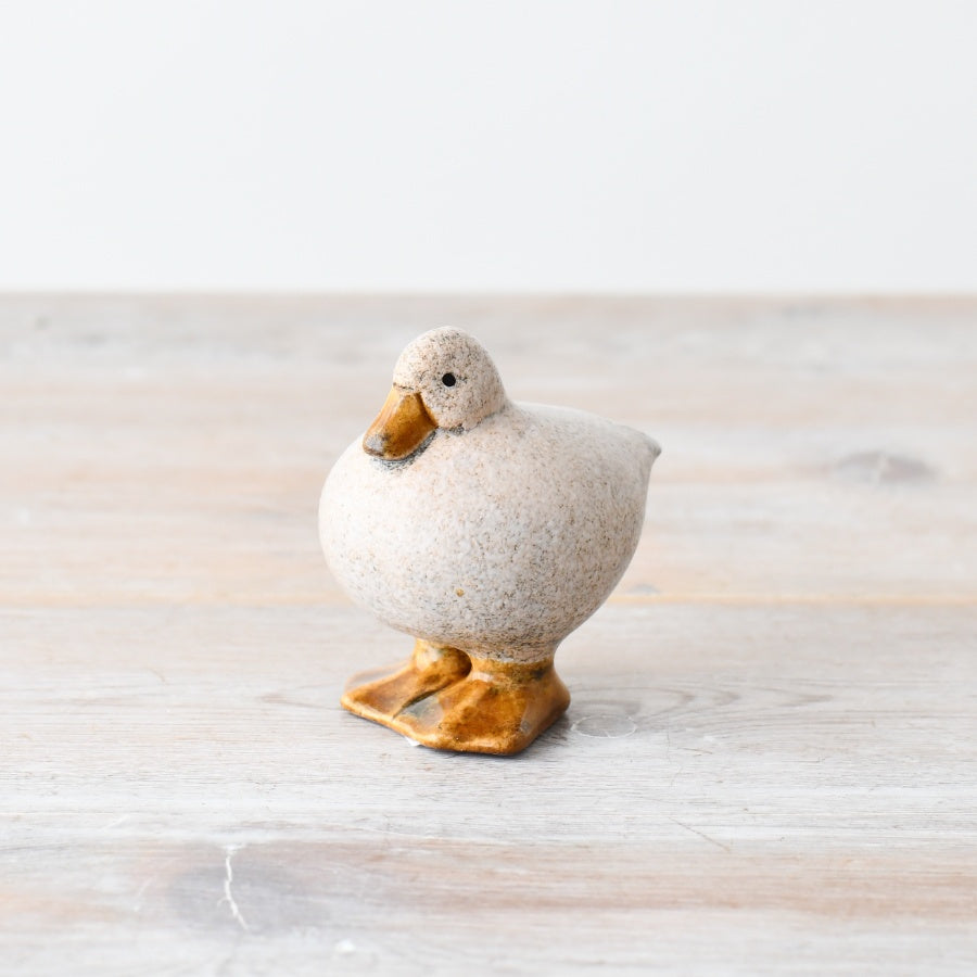 Speckled White Fat Duck Decoration, 12.1cm Whimsical Charm - Animal Themed Home Decor