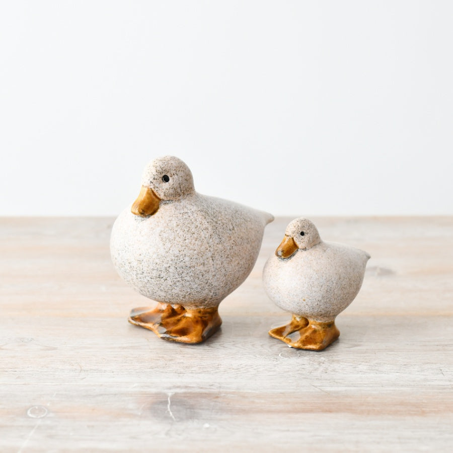 Speckled White Fat Duck Ornament, 7.6cm Whimsical Home Accent, Animal Themed Home Decor