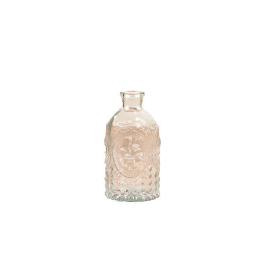 Fleur De Lis Clear Glass Vase 12.5cm, Elegant Decorative with Intricate Pattern, Stylish Home Decor Accent for Flowers