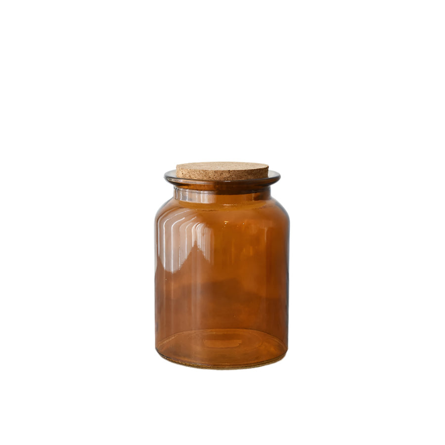 Coloured Glass Storage Jar with Cork Lid – 15.4cm Airtight Container for Pasta, Rice, Beans, Sweets & More