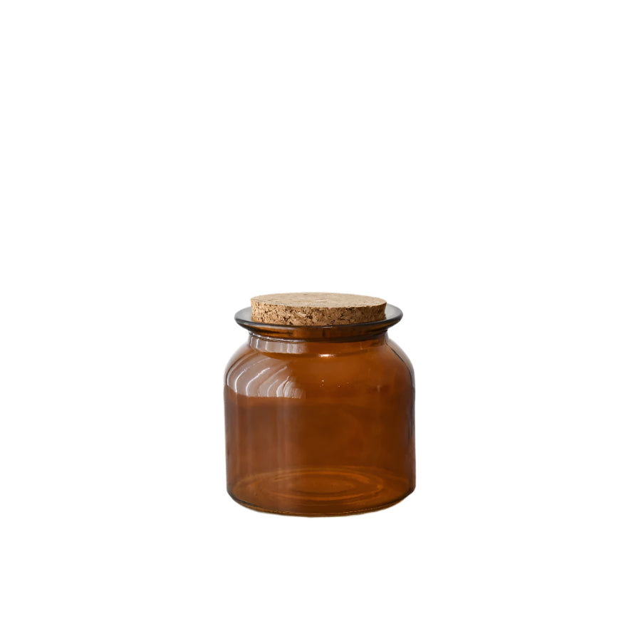 Painted Glass Storage Jar with Cork Lid 10cm, Decorative Kitchen Storage Container, Airtight Jar for Pasta, Rice, Beans, Sweets, and More