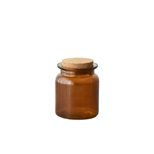 Painted Glass Storage Jar with Natural Cork Lid – 11cm Airtight Kitchen Container for Freshness