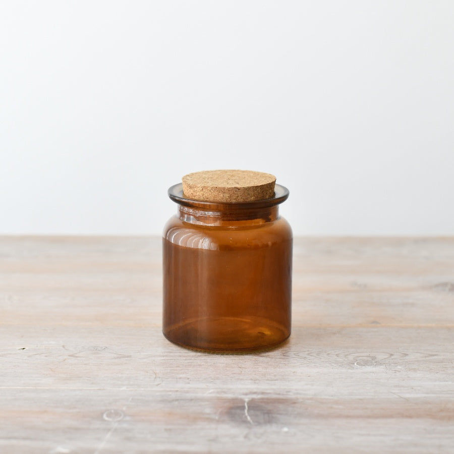 Painted Glass Storage Jar with Natural Cork Lid – 11cm Airtight Kitchen Container for Freshness