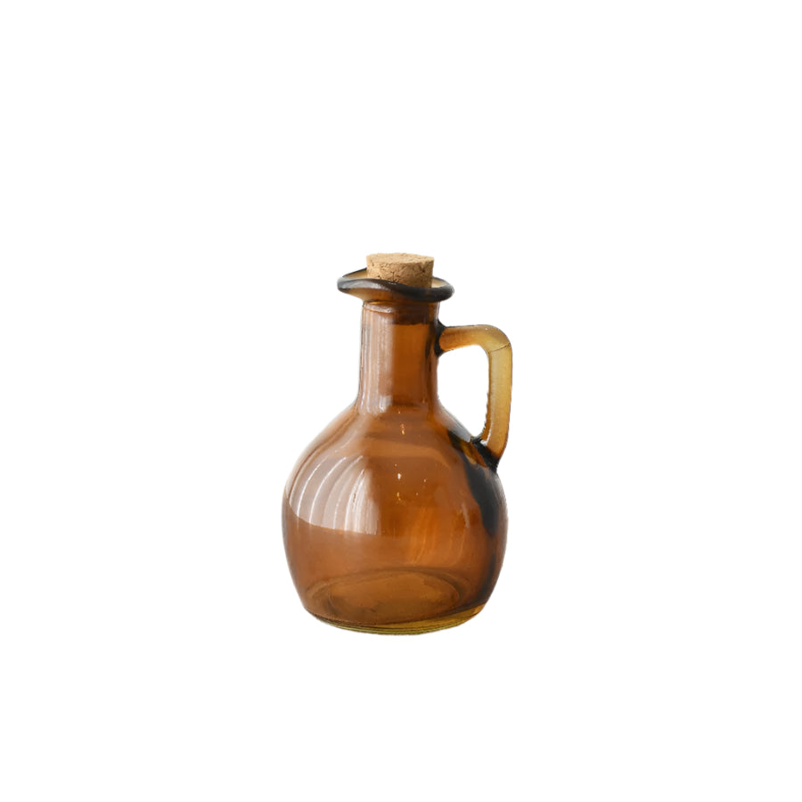 Clear Glass Jug with Natural Cork Stopper – 11.8cm Stylish Kitchen Bottle for Liquid Storage