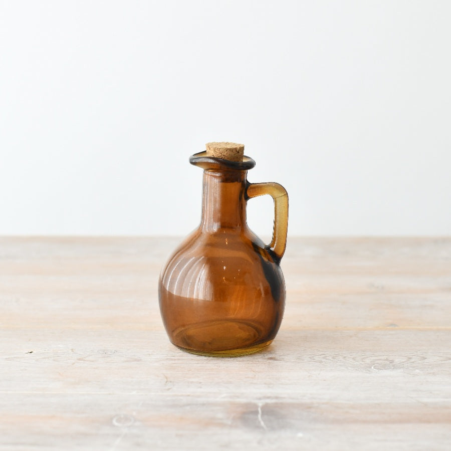 Clear Glass Jug with Natural Cork Stopper – 11.8cm Stylish Kitchen Bottle for Liquid Storage