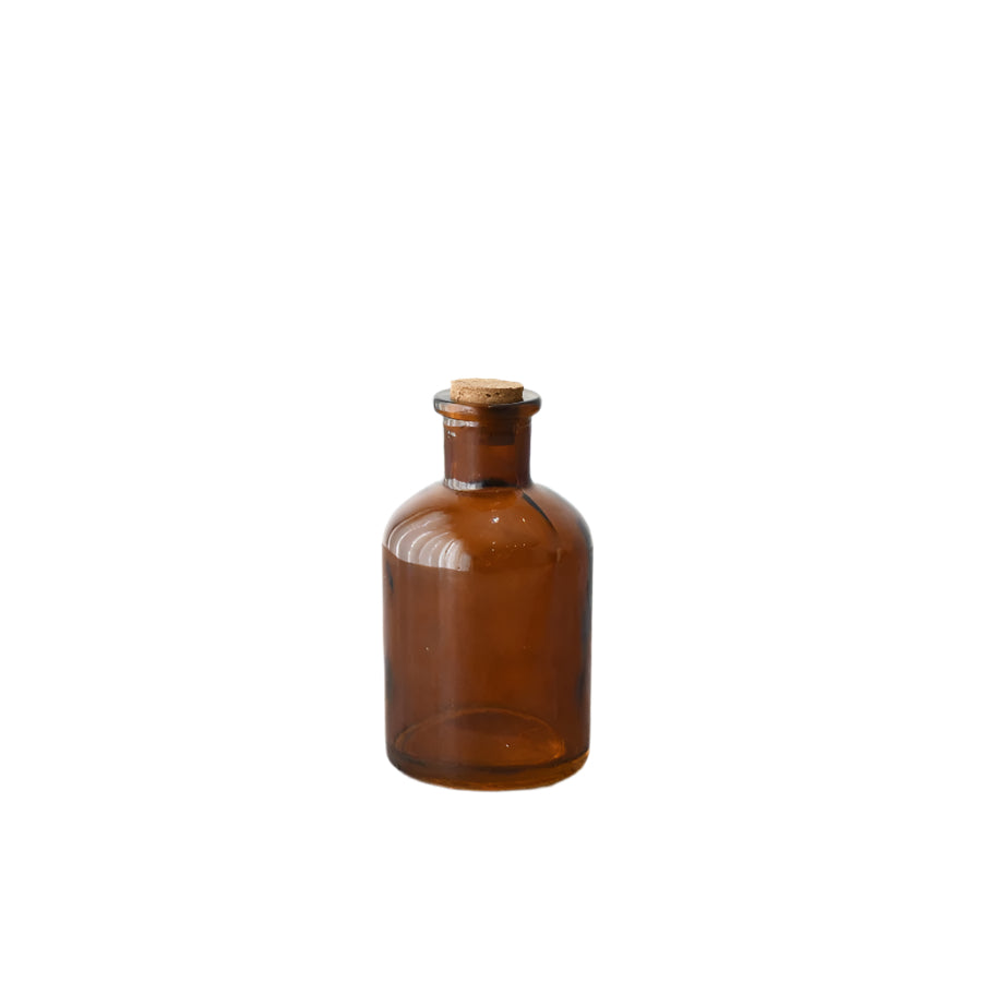 Glass Storage Bottle with Cork Lid 11.2cm, Clear Glass Jar with Natural Cork Stopper, Stylish and Functional Kitchen Storage Container