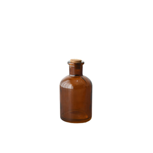 Glass Storage Bottle with Cork Lid 11.2cm, Clear Glass Jar with Natural Cork Stopper, Stylish and Functional Kitchen Storage Container