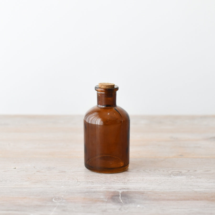 Glass Storage Bottle with Cork Lid 11.2cm, Clear Glass Jar with Natural Cork Stopper, Stylish and Functional Kitchen Storage Container